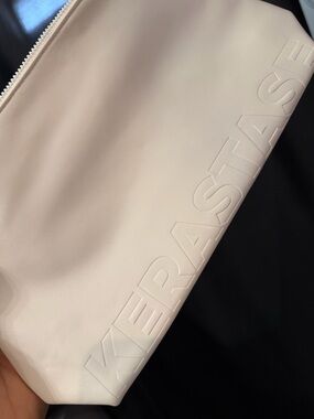 Kerastase White Lined Cosmetic Pouch